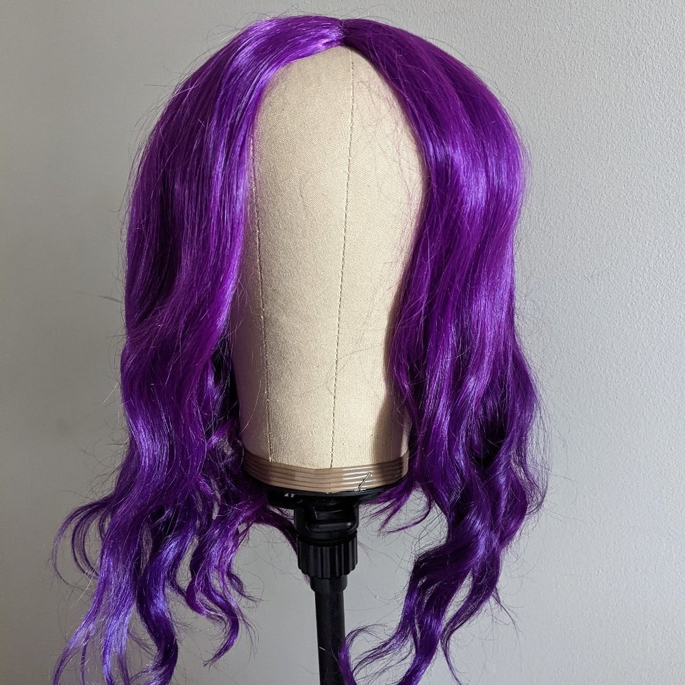 Purple wavy bob wig